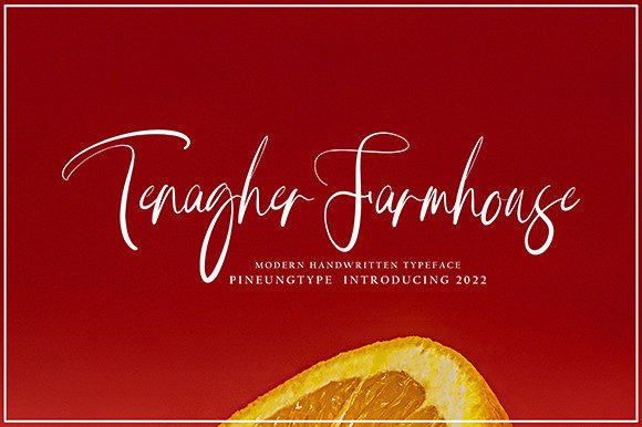 Elevate Editorial Design with Tenagher Farmhouse Script Font